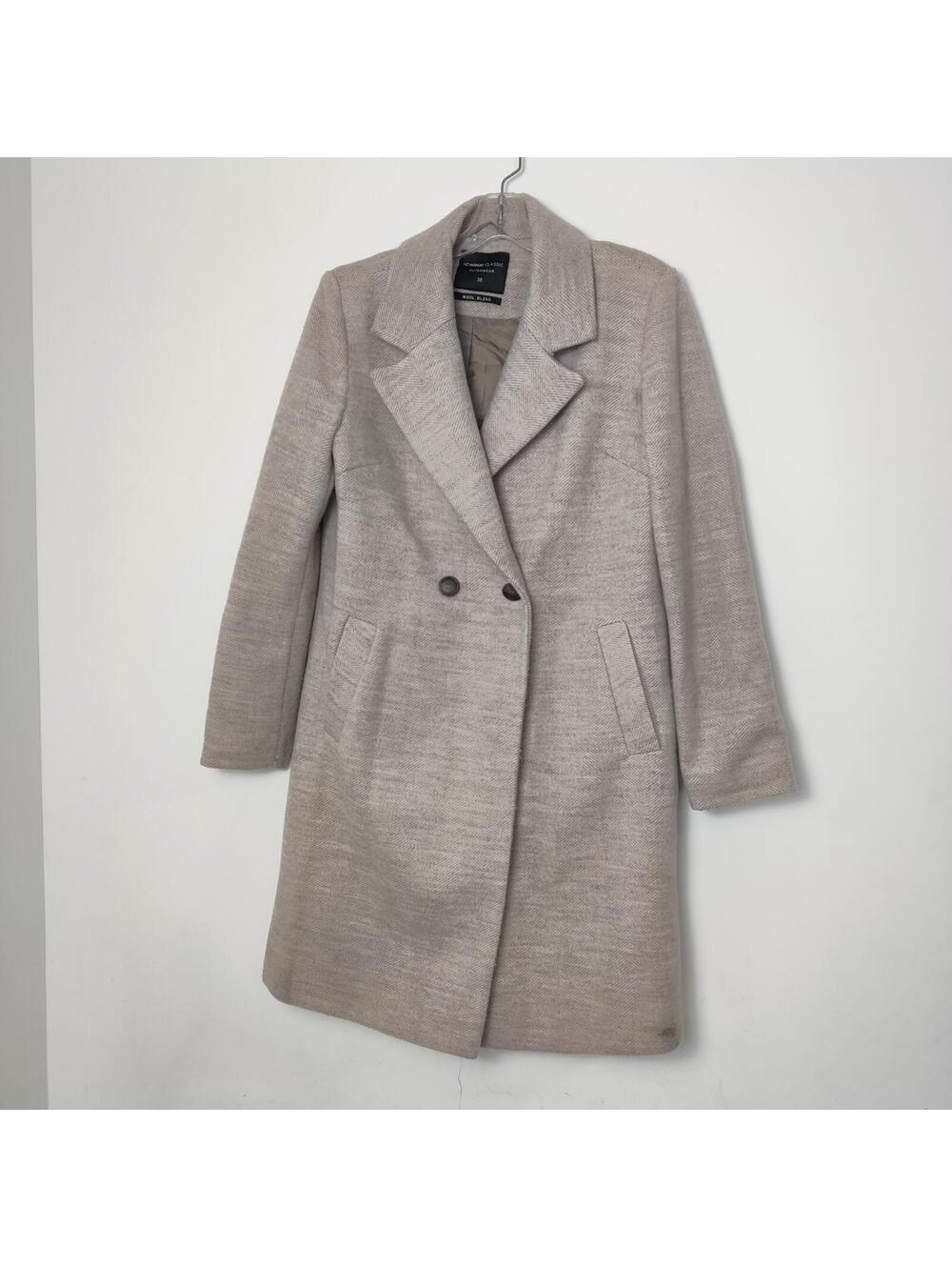 LC Waikiki Classic Beige Wool Blend Long Coat Size 38